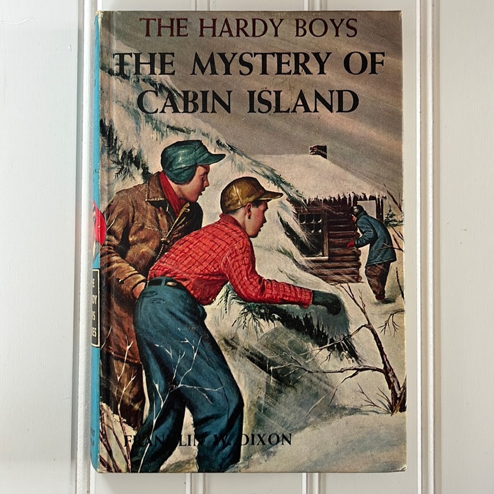Vintage Hardy Boys #8 The Mystery of Cabin Island
Hardcover copyright 1966